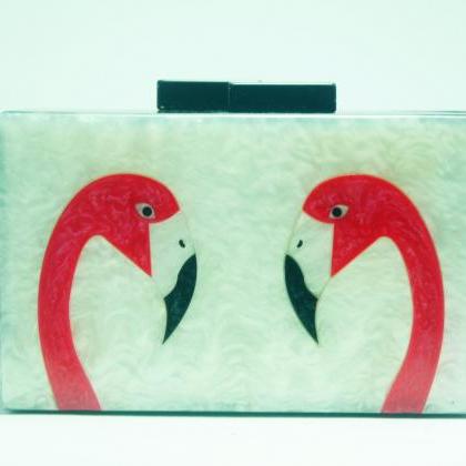 Milanblocks Perspective Acrylic Swan Box Clutch..