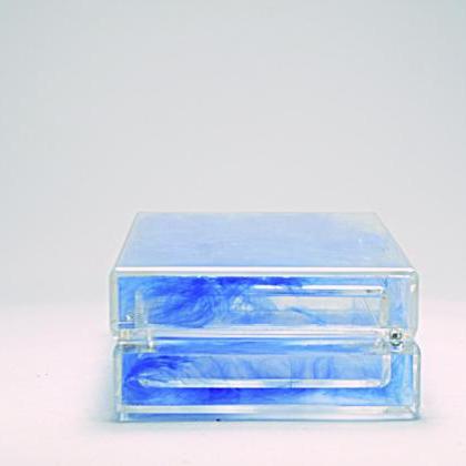Milanblocks Perspective Acrylic Clutch Box Blue..