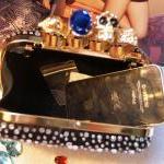 Punk Skull Knuckle Rings Bling Clutch Box Party..