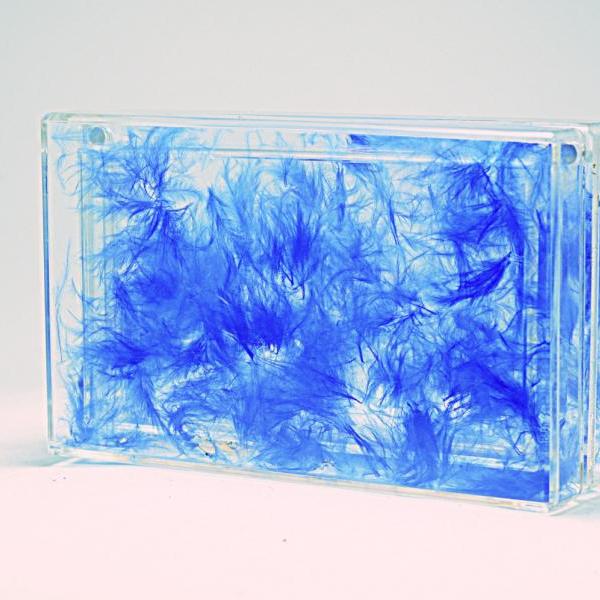 Milanblocks Perspective Acrylic Clutch Box Blue Fur evening Wedding Party Rectangle 3D Evening Designer Bags Pureses